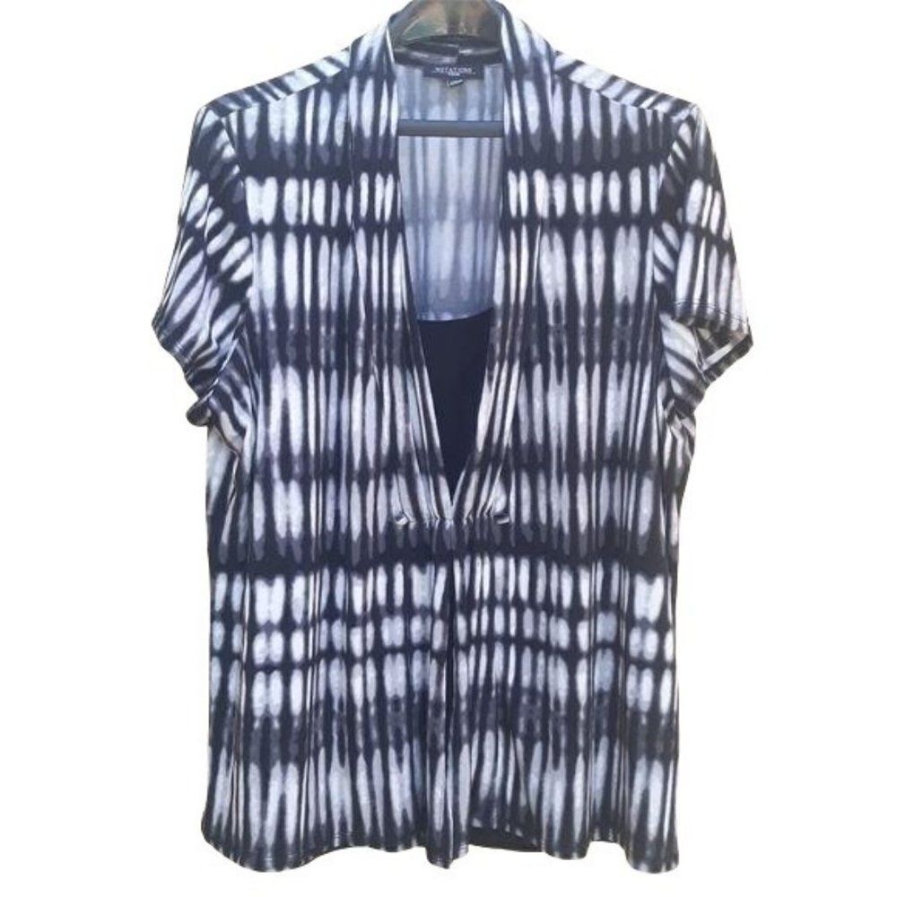 Notations Top Pop Over Built in Shell Barcode Vertical Print Layered Size 3X‎